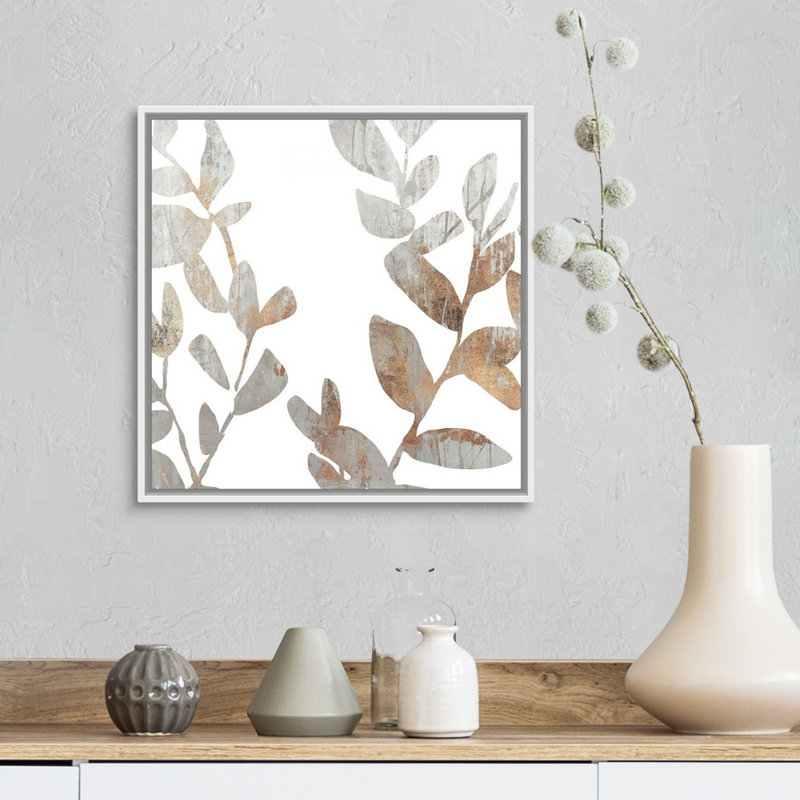 Marbre feuillage I-impression sur toile, Cadre blanc, H 18 po x l 18 po x P 1,75 po