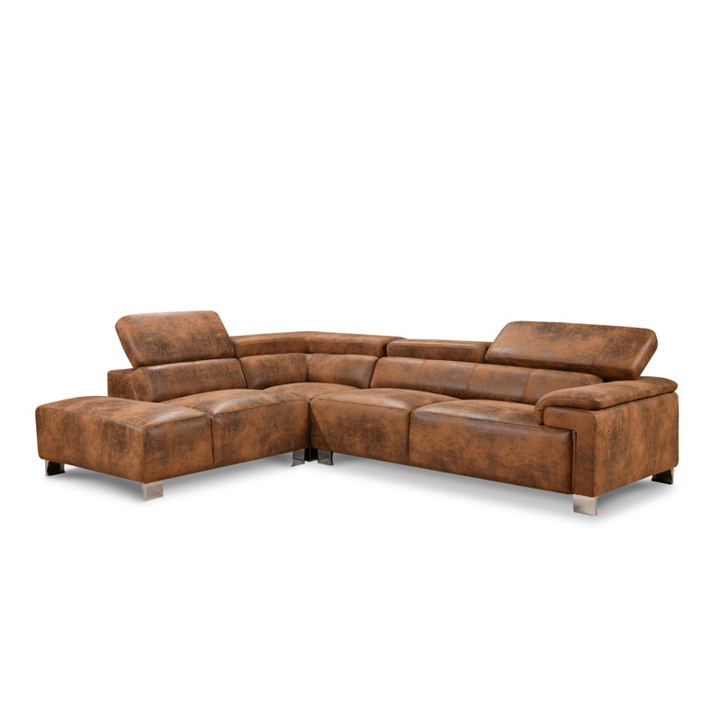 Kulveer 5 Seater Corner Sofa , Left Hand Facing, Brown