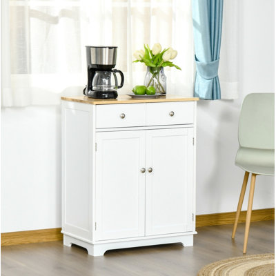 All-Scene Sideboard Buffet Storage - 2 Doors & 2 Drawers, Adjustable Shelf for Kitchen, Living Room and Hallway