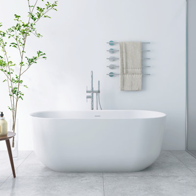 59" X 28.3" Freestanding Tub Acrylic Soaking Bathtub