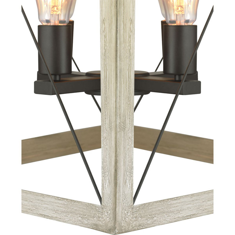 Lustre rectangulaire à 4 lumières Jamii-Leigh, Graphite
