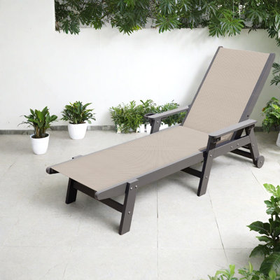 Méridiennes de patio, fauteuil inclinable mobile ajustable en PEHD pour cour de piscine