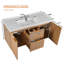 Meuble-lavabo mural moderne à lavabo simple de 47,24 pouces, armoire de rangement en MDF avec comptoir en SMC, portes d'armoire à fermeture douce et tiroirs de rangement compartimentés pour la rénovation de salle de bain