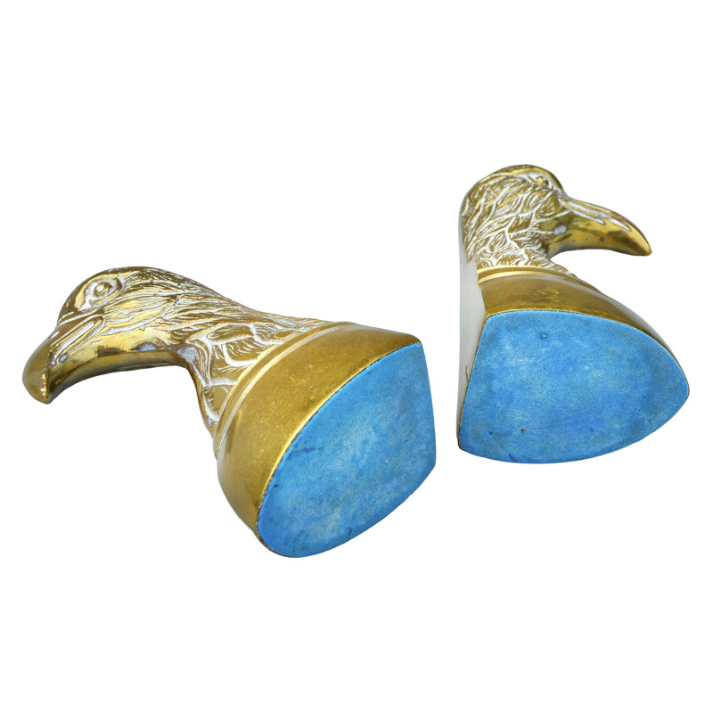 Handmade Americana Brass-Art Eagle Bookends- A Pair