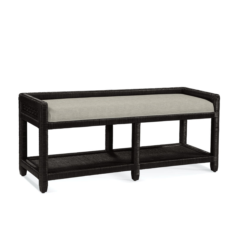 Banc de rangement Silvio Glinda, Noir antique, Beige de base; 0317-85