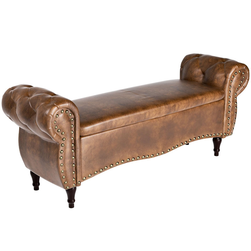 Tolkyn 51.5" Length Upholstered Bench & Ottoman, Brown