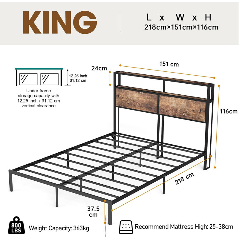 Metal Bed, Kingsize (5')