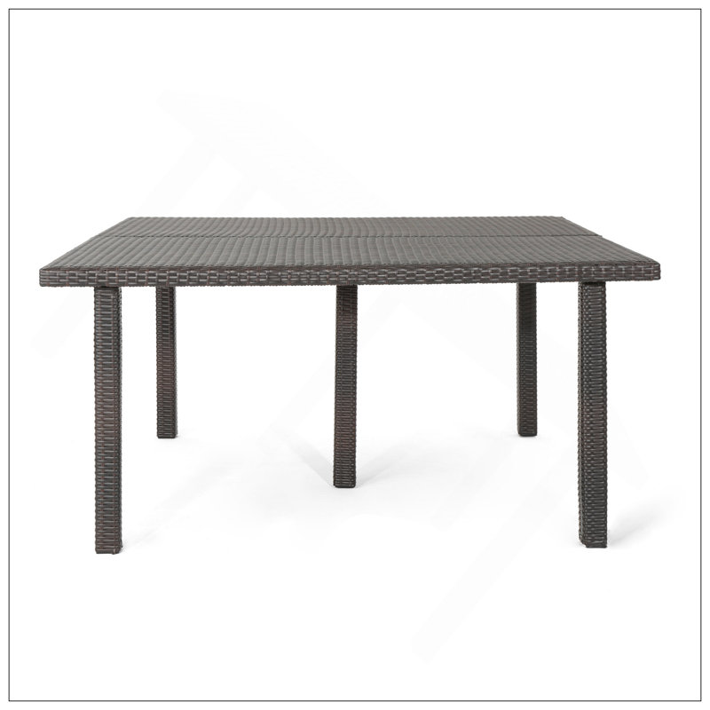 FIONA 64" SQUARE DINING TABLE, Brown Multi
