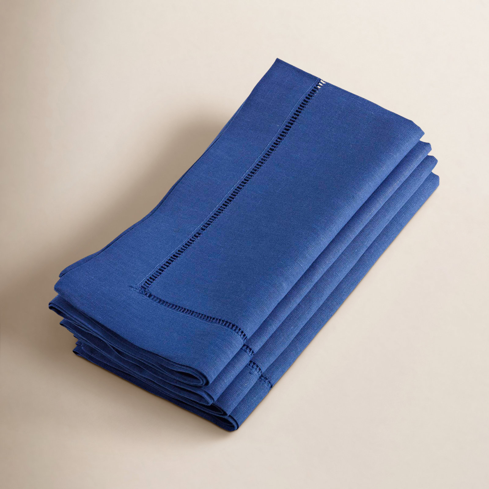 Gelder 20" W Napkin with Hemstitch Border (Set of 4), Cobalt Blue