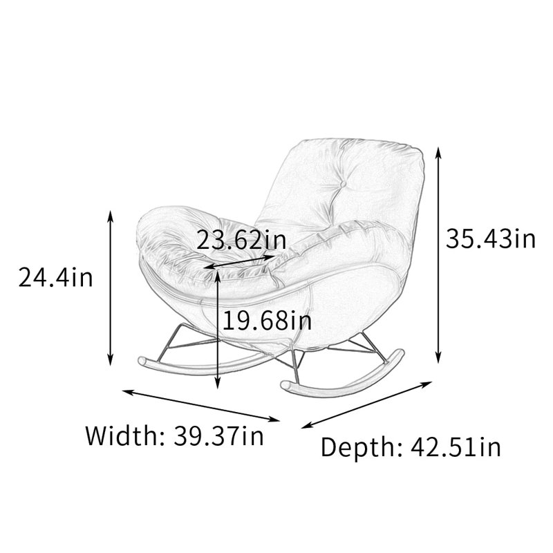 Chaise berçante ergonomique décontractée Living Room, Beige