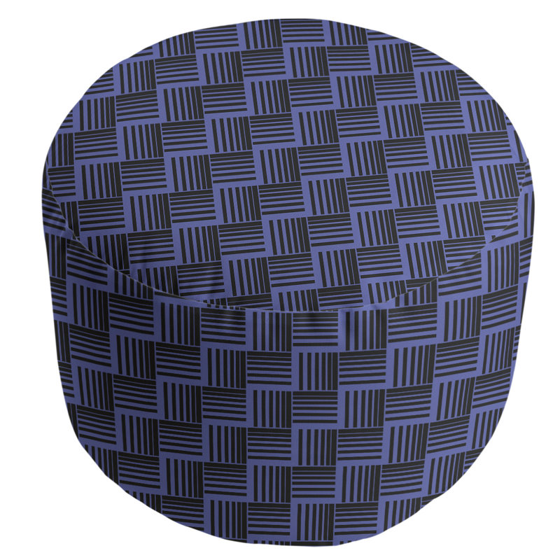 repose-pieds à rayures classic basketweave, Noir / bleu