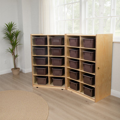 Rangement vertical pliable avec (20) plateaux translucides