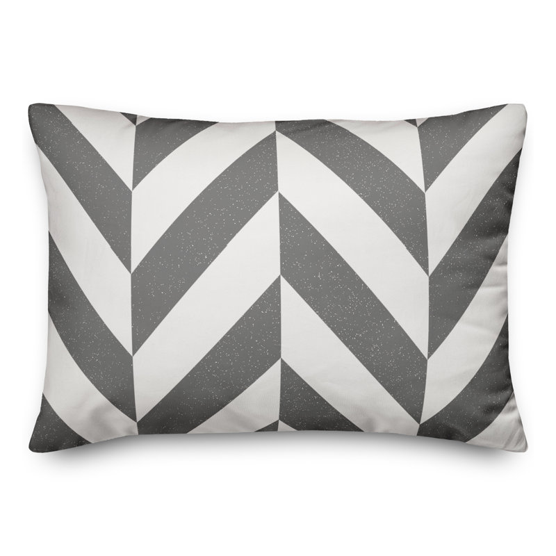 Chevron Outdoor Throw Pillow, Gray