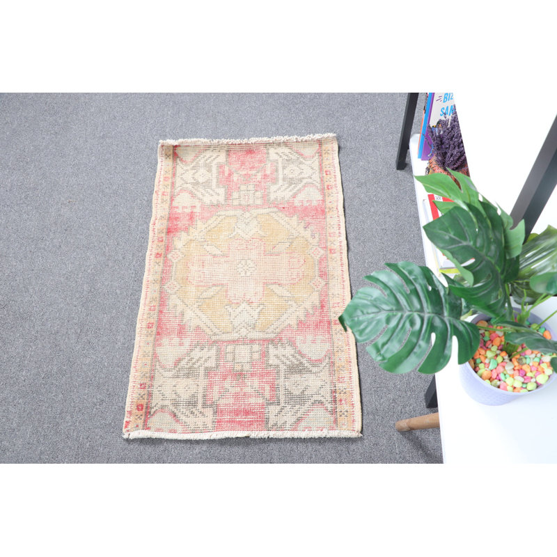 Petit tapis rouge turc rouge en laine, idéal comme passe-partout et comme idée cadeau unique