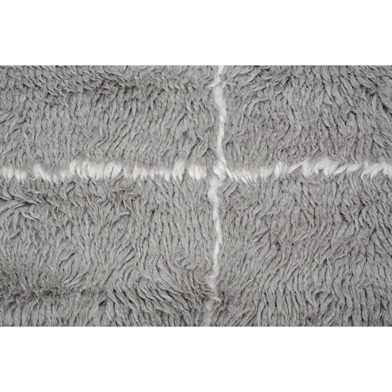Tapis gris de haute qualité noué à la main, Rectangle 8 pi x 10 pi