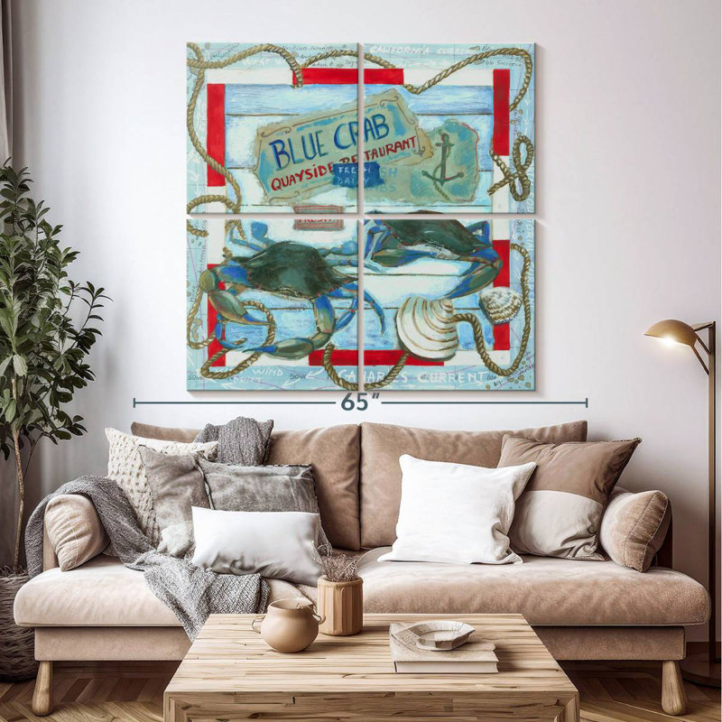Yarlin Quayside Blue Crab, 50" H x 50" W