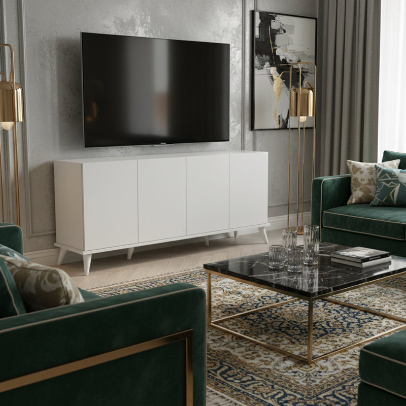 Elysian 71'' Modern 4-Door Sideboard & Entertainment Console