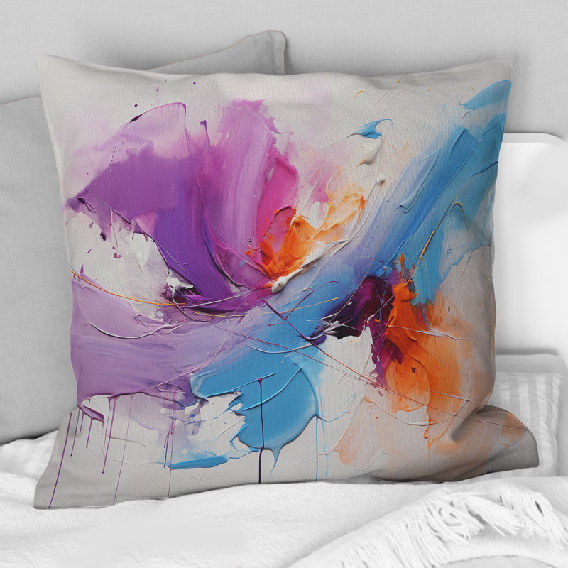 Coussin décoratif "Abstract Paint Strokes" - Paysage romantique
