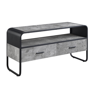 Modern Sleek Design TV Stand With Shelf Storage Drawers Frame  Luxury Living Room Furniture 1Pc