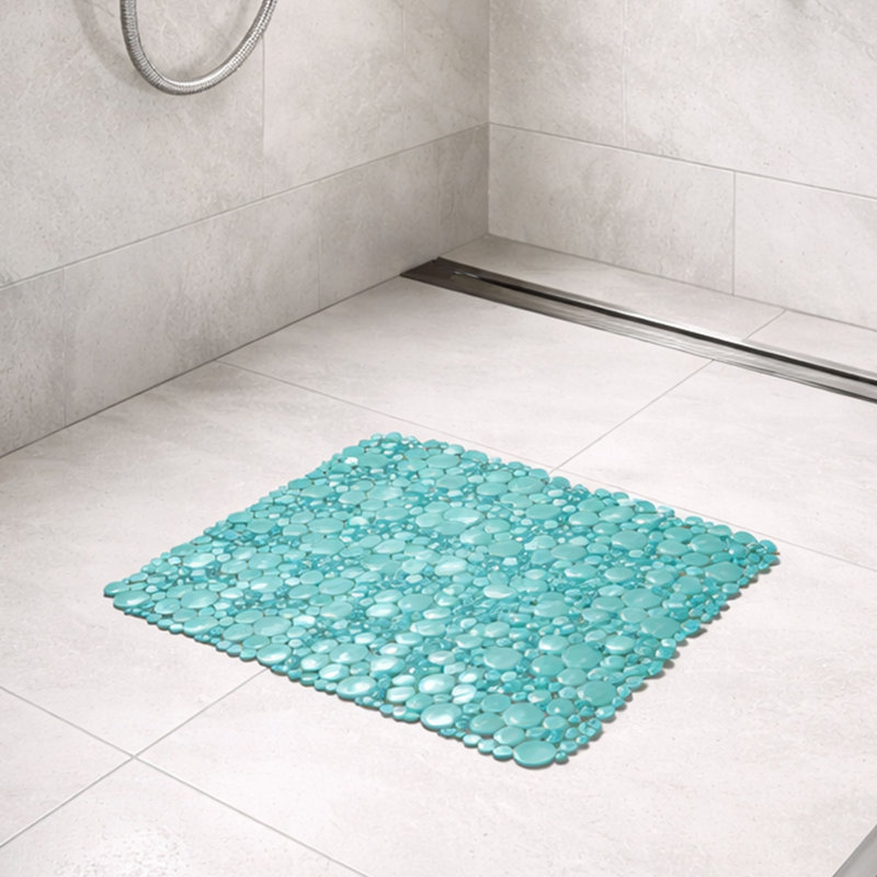 Tapis de douche antidérapant pour salle de bain, Bleu