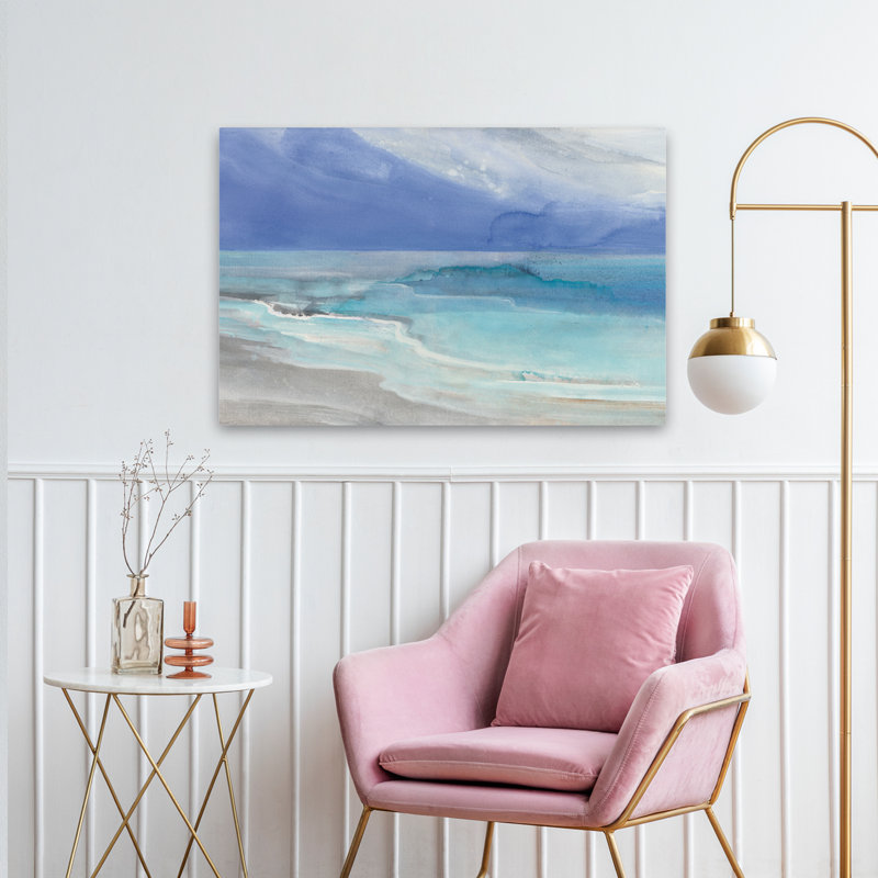 Grand View I, bleu, bleu, turquoise, plage, H 36 po x l 24 po