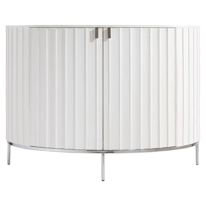 White Adobe Faux Stone Transitional Sideboard