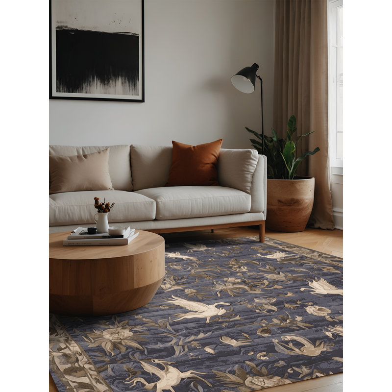 Machine Washable Gray Area Rug, Square 6'