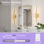 Applique murale moderne 23,62 po à DEL dorée - luminaire réglable à 5 couleurs à intensité variable avec abat-jour en acrylique, câblé, pour la chambre à coucher, le couloir, le vestibule-615968752-615968755
