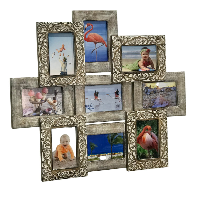 Amneek Gray Wood Embossed Picture Frame