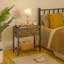 Cargan 48 cm W Iron Bedside Table