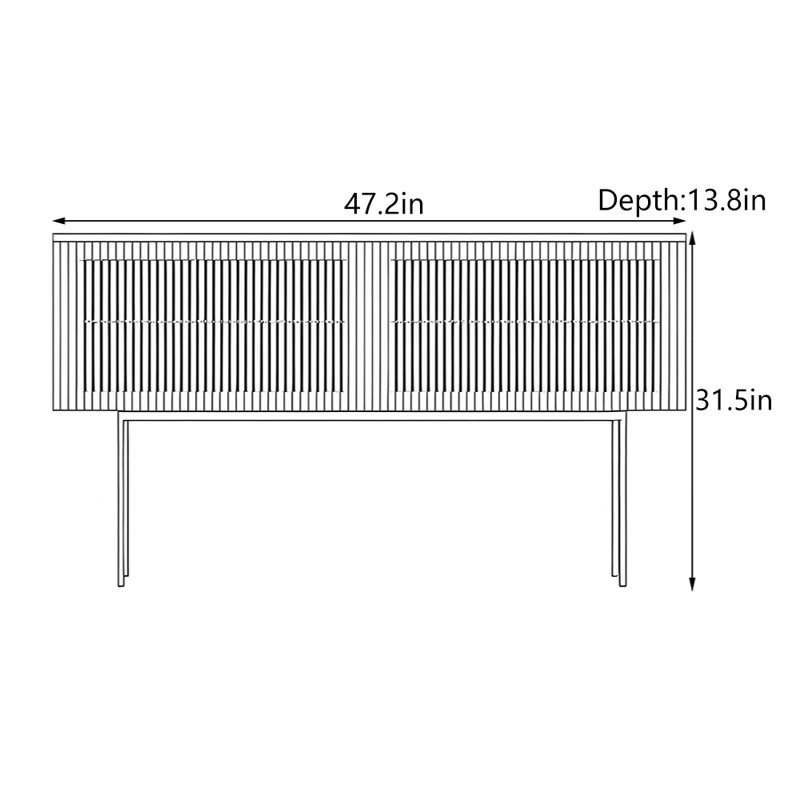 Armoire d'entrée moderne en bois massif minimaliste, Noir, H 31,5 po x l 47,2 po x P 13,8 po