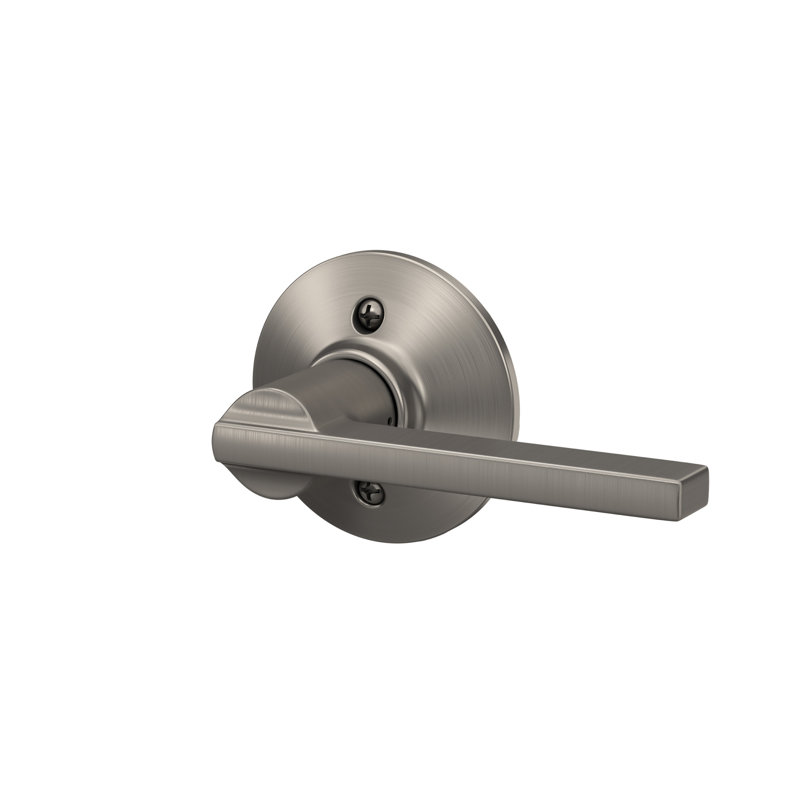 Latitude Non-Turning Lock Door Lever, Satin Nickel