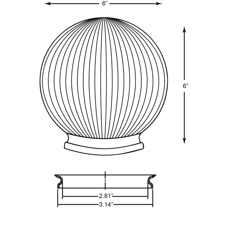 Solus 6" Prismatic Acrylic Globe with Fitter Neck (4-Pack) - No Fixture Included