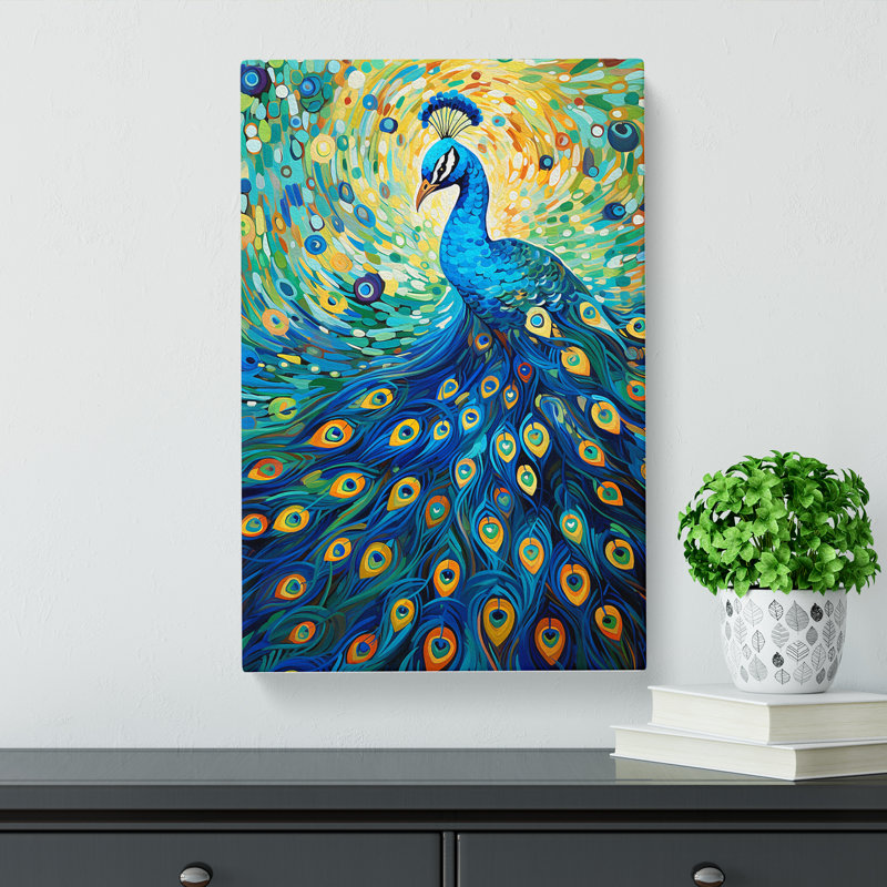 Peacock Orphism No.2 - Wrapped Canvas, 50cm H x 35cm W x 3cm D