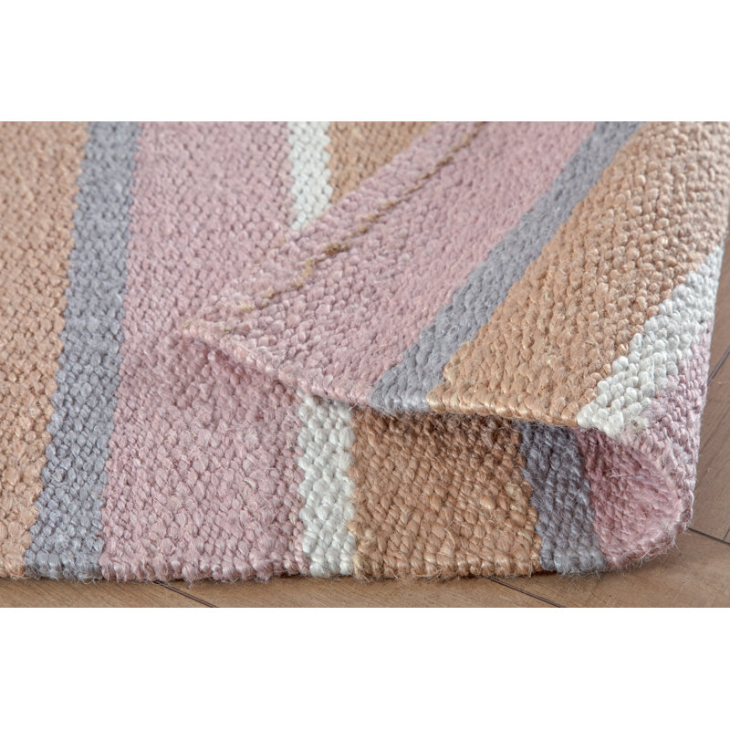 Hand Loomed Striped Indoor Rug, Rectangle 8' x 10'