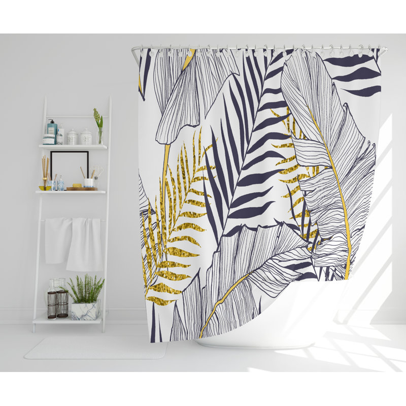 Caigan Polyester Shower Curtain Set, 168cm H x 168cm W