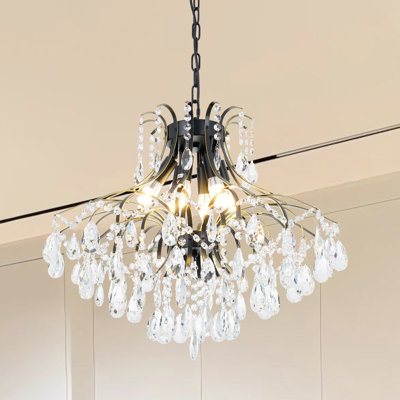 Lustre 24 po en cristal rétro français pour salle à manger et chambre à coucher