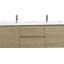 Meuble-lavabo mural 60 po avec lavabo, meuble-lavabo mural 60 po avec lavabo double en résine et tiroirs à fermeture en douceur, chêne naturel 24V11-60DNO-1885970054