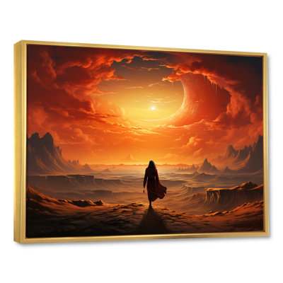 «Lonely Man Walking In Desert III» - art mural désert
