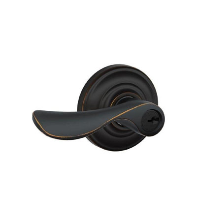 Camelot Keyed Door Lever with Round Rosette