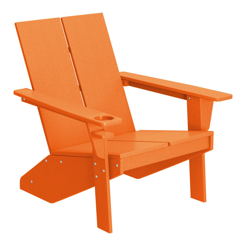 Chaise Adirondack en plastique résistante aux intempéries Lollis, Orange