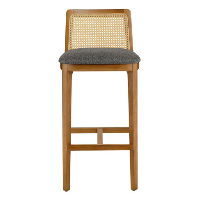 Monarch Wood And Rattan Bar Stool