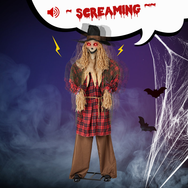8.2Ft Scarecrow Halloween Animatronic With Sound Activated