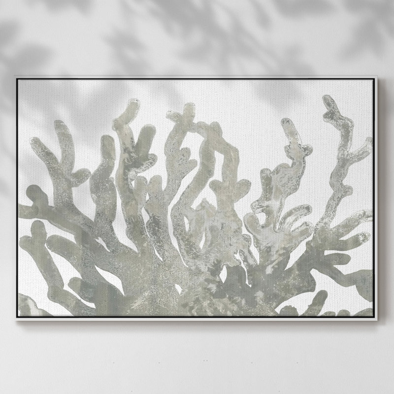 Stone Macro Coral III, reproduction d'art sur toile, H 17 po x l 25 po x P 2 po, Blanc