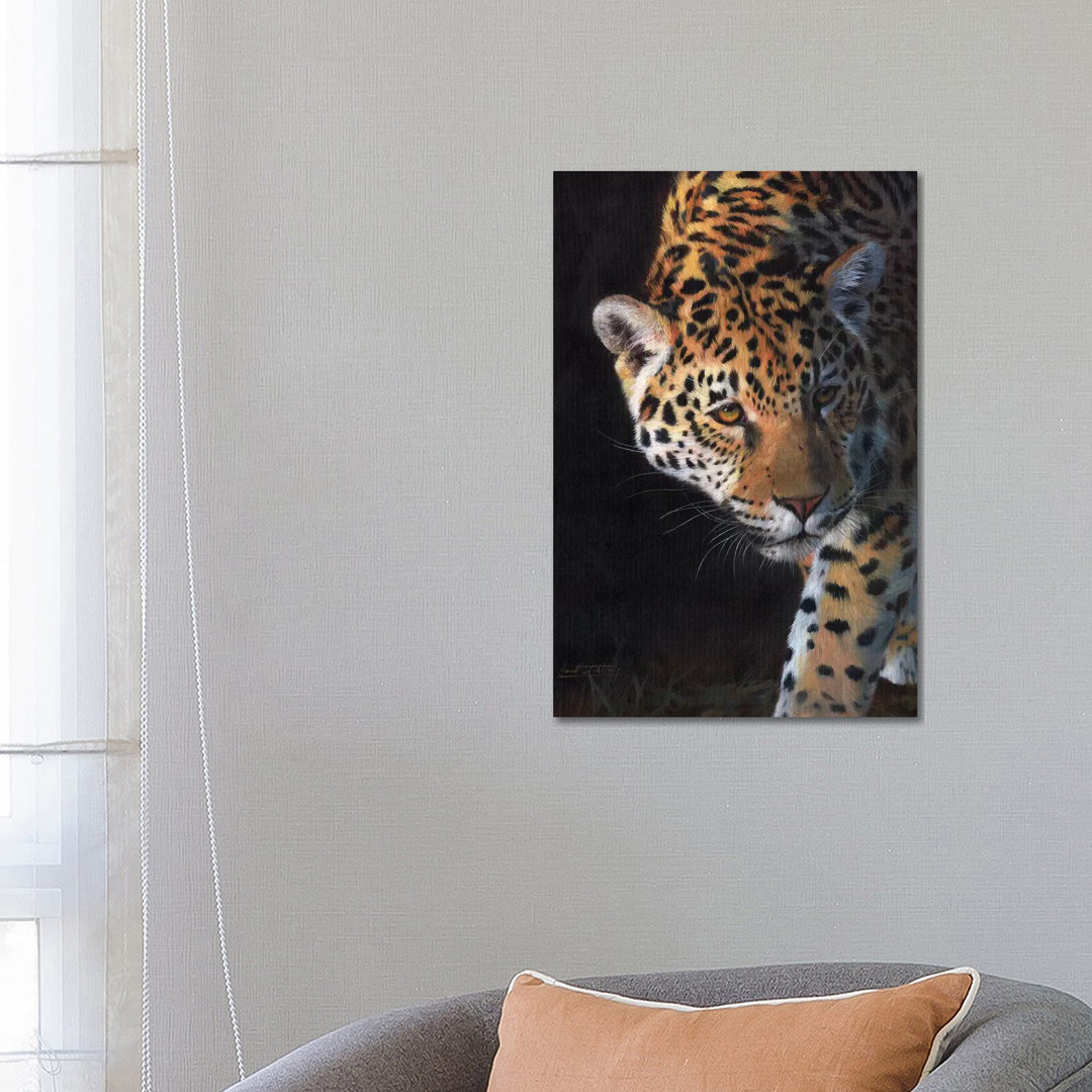 Jaguar Porträt von David Stribbling - Galerie-verpackte Leinwand Giclée auf Leinwand