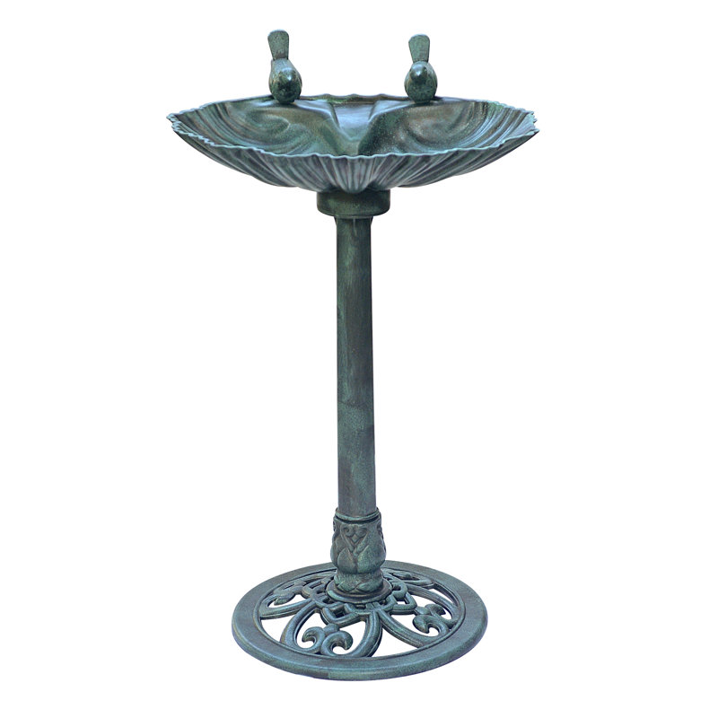 Aiden Plastic / Acrylic Pedestal Birdbath, Turqoise