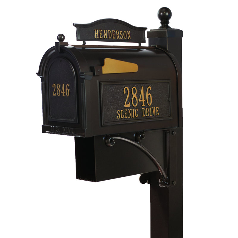 Ultimate Post Mounted Mailbox, Black, Yes