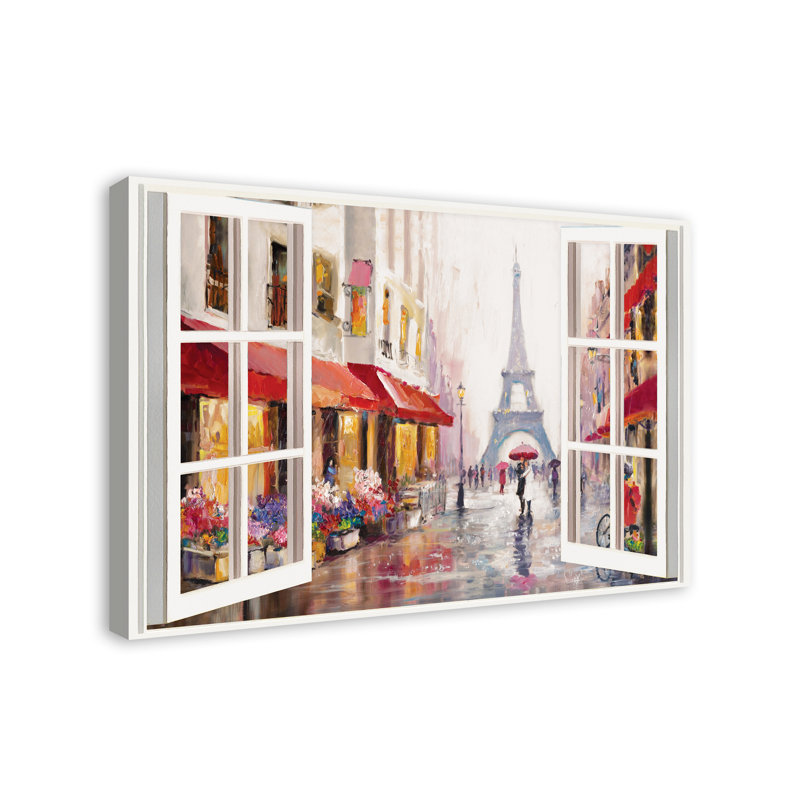 Art sur toile peint Paris, H 24 po x l 36 po x P 1,25 po