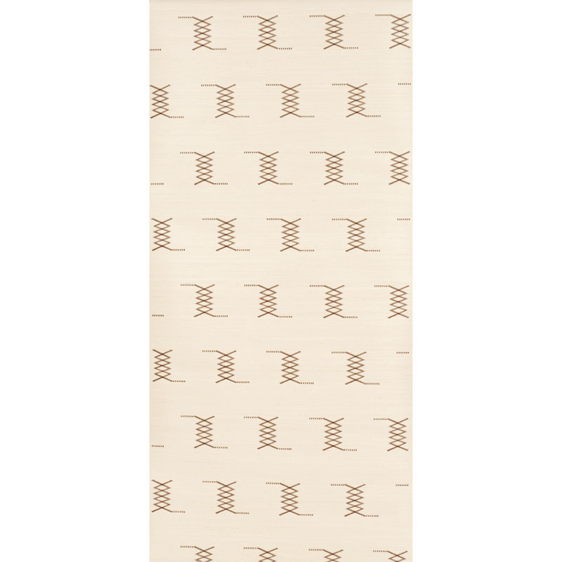 Kin Sisal Embroidery Wallpaper, Hazel/Ivory