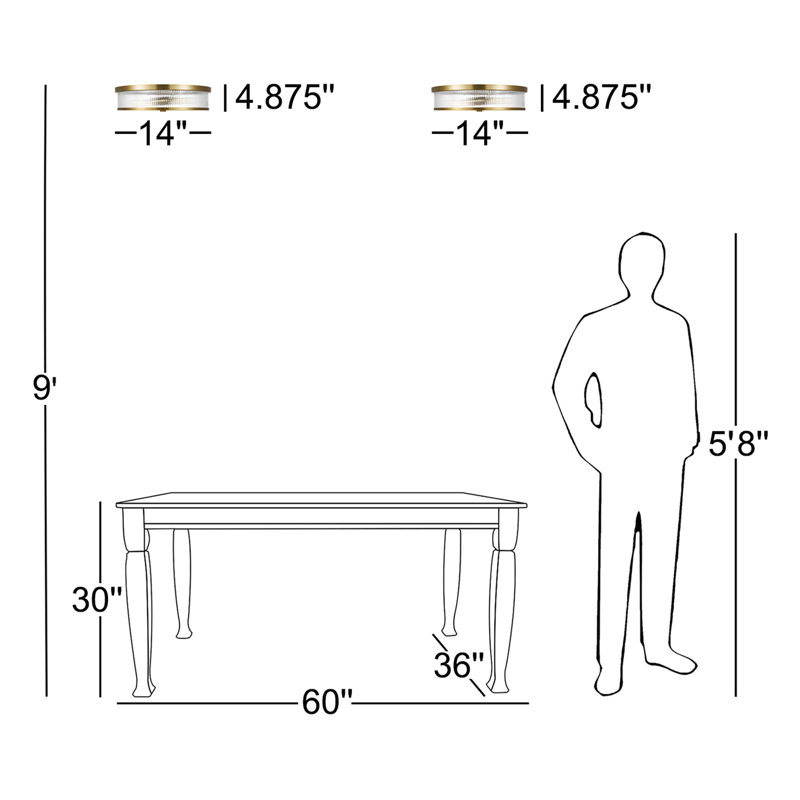 Glass Flush Mount, Burnished Brass